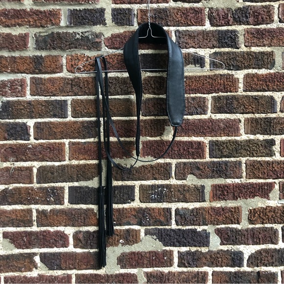 NWOT Reformation x Mercado Global Celeste Belt (leather, black) statement fringe - Picture 2 of 7